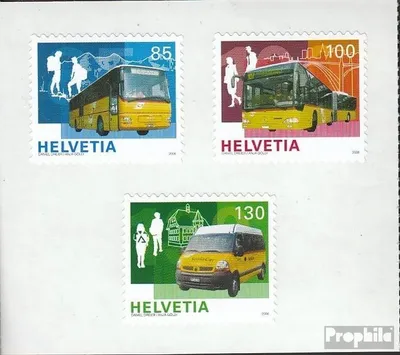 Produktbild von Briefmarken Schweiz 2006 Mi 1956-1958Fb Folienblatt (kompl.Ausg.) gestempelt Postautobusse