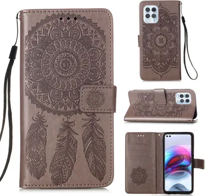Zdjęcie produktu dla Pokrowiec König Design kompatybilny ze skórzanym etui na telefon Motorola Moto G100 - szare etui na telefon komórkowy