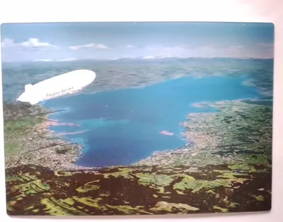 Produktbild von 3 D Ansichtskarte Zeppelin über dem Bodensee, Postkarte Wackelkarte Hologrammkarte