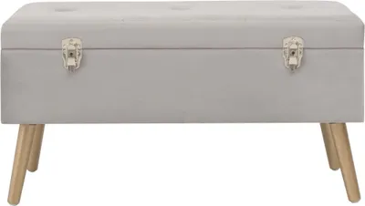 Image de vidaXL Banc avec espace de rangement 80 cm Gris velours