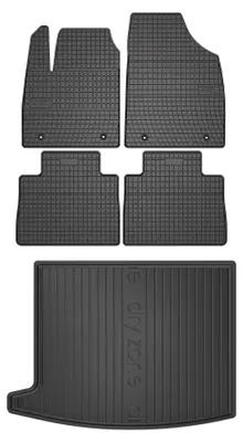 Produktbild von Gummimatten + Kofferraumwanne für MG HS 2018-2024 (SUV, Standard-Kofferraum) – Schwarz, passgenau – Wielganizator SolidPRO