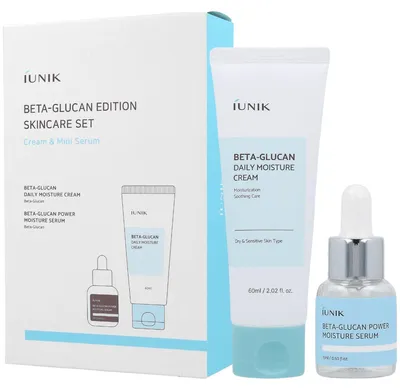 Produktbild von IUNIK SET Beta Glucan Edition ( Creme 60ml + Serum 15ml) - Regenerierendes und feuchtigkeitsspendendes Gesichtsset