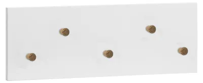 Garderobepaneel mit 5 Haken, Eiche, 55,9x4,6x19,5 cm, weiß