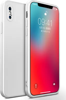 Image de coque iPhone X, Coque en caoutchouc silicone liquide, antichoc et résistante aux rayures pour iPhone X Blanc