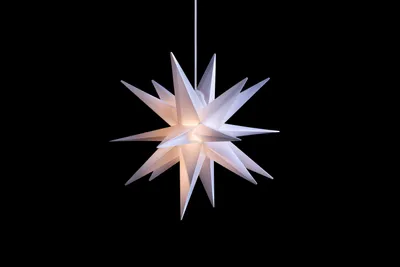 Obrázek produktu pro Sterntaler dekorativní hvězda | Vánoční hvězda plastová | 18-ti cípá | skládací hvězda | 25cm | vnitřní a venkovní | LED | síťová zástrčka, barva:bílá