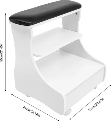 Zdjęcie produktu dla Stołek do kąpieli stóp – podnóżek do pedicure – nośność 20 kg – na kółkach – mobilny – do salonu i domu – wymaga montażu