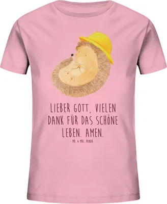 Produktbild von Mr. & Mrs. Panda Kleinkinder T-Shirt Igel Beten 9-11 Jahre (134/146) - Baumwolle Pink - Geschenk, Lustige Sprüche, Kindershirt, Teenager, Genießen, Baumwollshirt Kinder