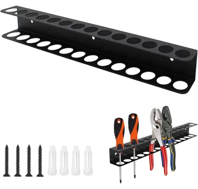Produktbild von Werkzeughalter Wand 14 Löcher Schraubendreher Zangenhalter Organizer Kohlenstoffstahl