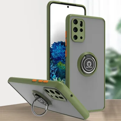 Produktbild von Samsung S20 Plus Hülle, Ring Halter Ständer Matte Transluzent TPU Rahmen Stoßfest Schutzhülle für Samsung Galaxy S20 Plus Grün