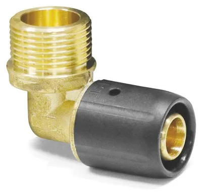 Obrázek produktu pro Tvarovka 90° koleno - ohyb + vnější závit - DVGW, velikost 16x2, závit 3/4"