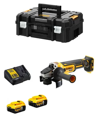 Imagen del producto de Mini-Amoladora DeWALT DCG405P2T (2 x 5,0 Ah + DCB115 + TSTAK II)