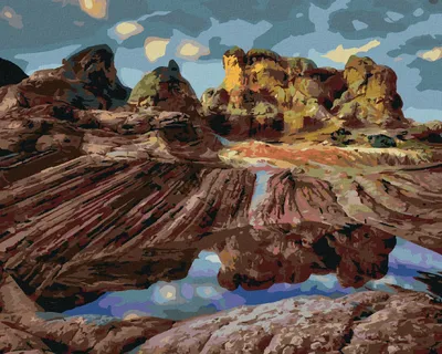 Produktbild von Zuty - Malen nach Zahlen - FELSEN AM SEE (DENNIS FRATES), 40x50 cm, mit Keilrahmen (bereits gespannt)
