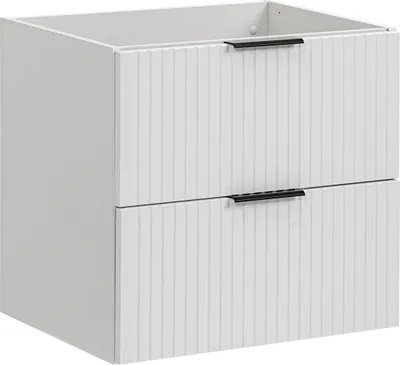 Obrázok produktu pre Skriňa pod umývadlo biela matná 80 cm ryhovaná 2 zásuvky
