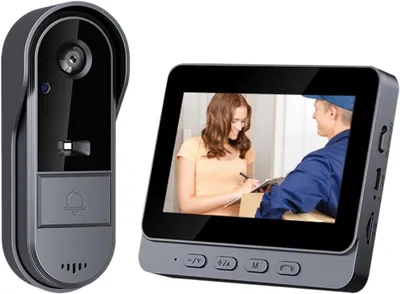 Produktbild von WLAN Video Türklingel mit Kamera, 1080P HD Funkklingel, IP65 Wasserdicht, 4,3 Zoll IPS Bildschirm, 170° Weitwinkel, 2-Wege-Audio, Infrarot Nachtsicht