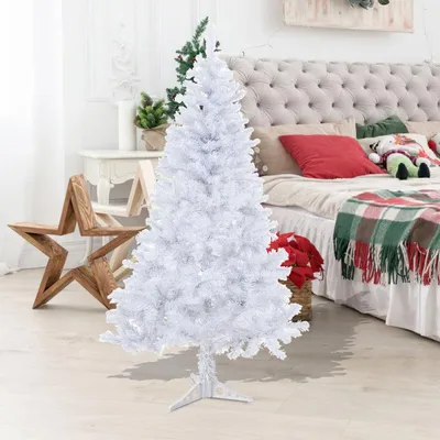 Produktbild von Faziango 120cm Künstlicher Weihnachtsbaum Tannenbaum mit 220 Spitzen PVC Nadeln ständer & Klappsystem Christbaum weiß