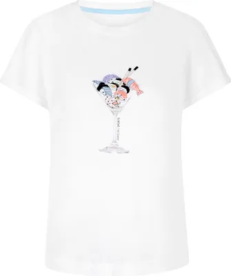 Produktbild von Marc Cain Sports T-Shirt weiß Größe 42 mit 3D-Sushi-Cocktail-Applikation