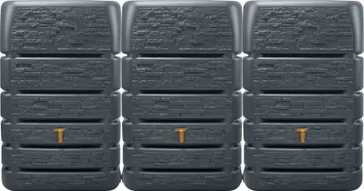 Produktbild von 4rain SLIM STONE DECOR Mauertank-SET 1530 Liter graphite grey, 3 x SLIM STONE DECOR 510 Liter inkl. Verbinder
