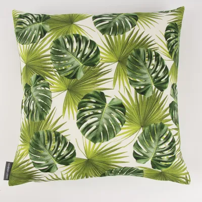 Produktbild von Schöner Leben Kissenhülle Palmen Blatt grün weiß 50x50cm