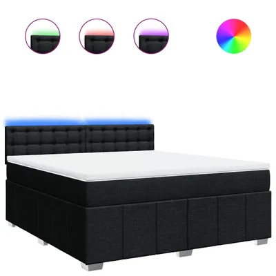 Produktbild von Boxspringbett mit Matratze Schwarz 180x200 cm Stoff