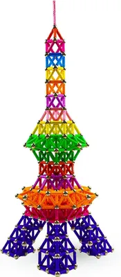 Imagen del producto de Juego de construcción magnético STEM, 168 piezas, 10 colores, para niños a partir de 6 años