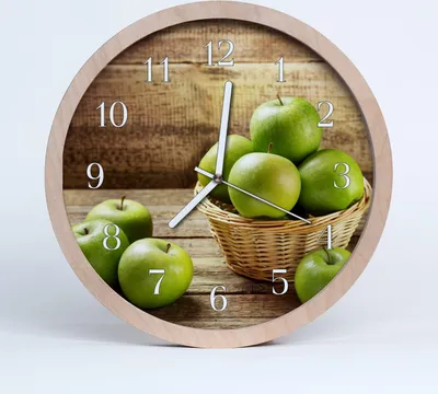 Produktbild von Holzuhr 30fi cm wanduhr - Apfel Obst