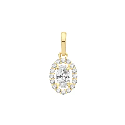 Image de Pendentif Femme Or 375/1000 avec Oxyde de Zirconium - 13mm*6mm; TRS34412