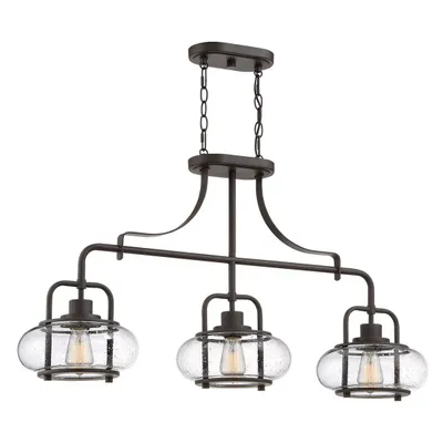 Obrázek produktu pro Závěsné svítidlo, čiré sklo, ocel, bronz, D 96,5 cm