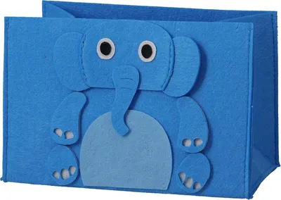 Productafbeelding van Opbergbox voor kinderspeelgoed, vorm van een olifant, 50 cm – blauw, H&L