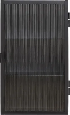 Produktbild von Hängeschrank 'Zundert' Wandschrank 60 x 35 x 15 cm mit geriffelter Glastür Stahl Schwarz
