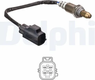 Produktbild von DELPHI Lambdasonde für VOLVO XC60 II (246) nach-Kat Beheizt 200mm ES21290-12B1