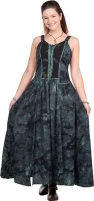 Produktbild von Langes Mittelalter Sommerkleid blau Größe: S-M
