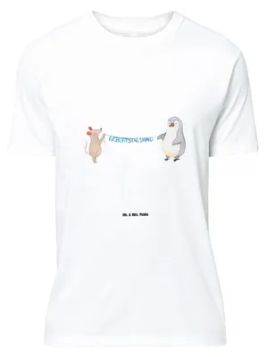 Produktbild von Mr. & Mrs. Panda Größe XXL T-Shirt Maus Pinguin Geburtstag - Weiß - Geschenk, Oversize, Shirt, Happy Birthday, Geburtstage, mit Spruch, Tshirt
