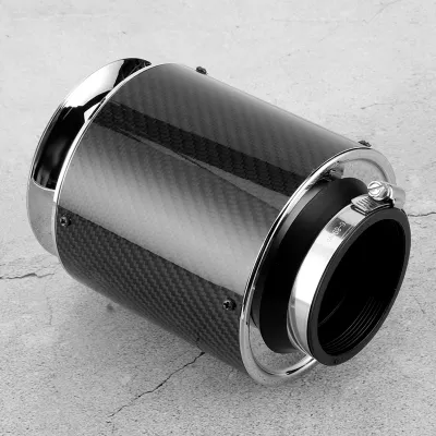 Image de Filtre à air universel en fibre de carbone, de 76 mm (3 pouces), accessoire de remplacement pour automobile