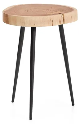 Produktbild von Beistelltisch Tanive 35 x 35 x 54 cm Akazie Stahl Natur Schwarz