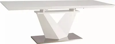 Produktbild von Casa Padrino Designer Esstisch Weiß / Silber 160-220 cm - Ausziehbarer Küchentisch
