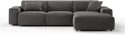 Produktbild von KAWOLA Sofa RANI Ecksofa Cord grau Recamiere rechts