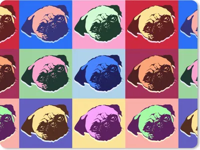 Produktbild von MuchoWow® Mauspad Mousepad Muster - Hund - Mops - Jungen - Mädchen - Kinder - Kinder 23x19 cm - Mousepads - Maus Mat - Pad - Mausunterlage - Schreibtischunterlage - Mauspad