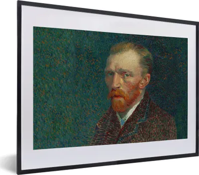Produktbild von MuchoWow® Gerahmtes Poster Kunst - Van Gogh - Alte Meister - Selbstporträt 40x30 cm - Poster mit Schwarzem Bilderrahmen Wandposter Rahmen Foto Bilder - Bilderrahmen - Poster im Rahmen