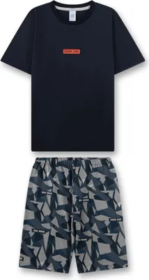 Produktbild von Sanetta Jungen Schlafanzug, kurz -  Teens, Camouflage, Pyjama, Single Jersey, Baumwolle Dunkelblau 152