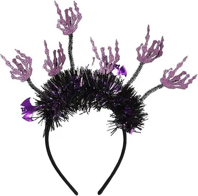 Produktbild von Halloween-Stirnband - Lila Glitzer - Halloween Kostümzubehör - Partyzubehör - Accessoires für Damen und Herren - Karneval