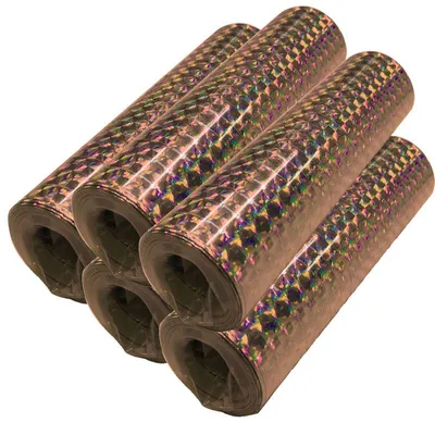 Produktbild von 5 Glitzer Luftschlangen roségold holografisch