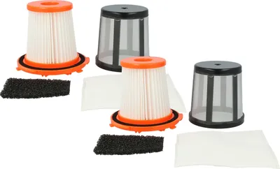 Produktbild von vhbw 2 Staubsaugerfilter kompatibel mit AEG AOS9330 Staubsauger - HEPA-Filter, Motorschutz-Filter, Mikrofilter Orange Schwarz Weiß