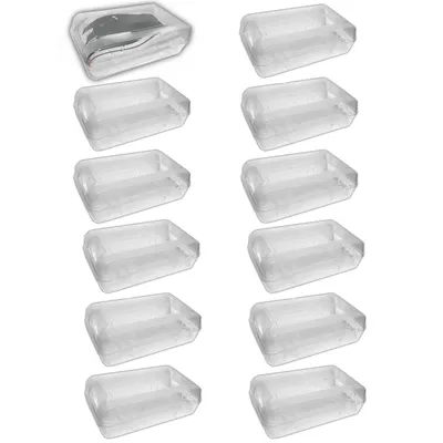 Produktbild von 12x Schuhbox Transparent Stapelbar 32x17x10 cm Schuhe Aufbewahrungsbox Schuhorganizer Box