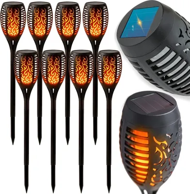 Produktbild von 8X Gartenlampe Solarflamme Effekt Solarraumlampe