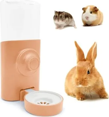Produktbild von Automatischer Wasserspender Kaninchen [Rosa, 600ml] Hängend Haustier Trinkflasche Hasen Meerschweinchen Hamster Chinchilla Frettchen Käfig