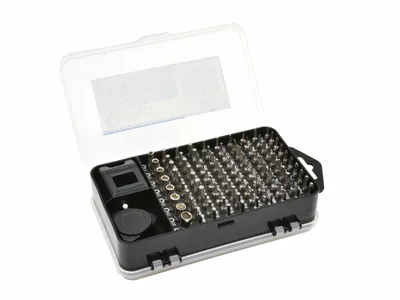 Produktbild von Präzisionswerkzeug-Set 115-teilig für Elektronikreparatur – Multifunktionale Werkzeuge für Smartphones, Laptops, Uhren und Brillen