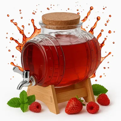 Image de Bouteille en verre de 3 litres pour spiritueux artisanaux, avec support inclus – le cadeau de mariage idéal