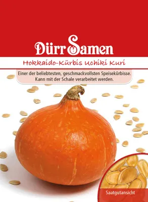 Produktbild von Hokkaido-Kürbis Uchiki Kuri | Hokkaido-Kürbissamen von Dürr Samen