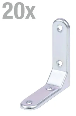 Obrázek produktu pro Alberts 858544 Zierwinkel, geprägt, galvanisch verzinkt, dickschichtpassiviert, 75 x 75 x 20 mm, 20er Set