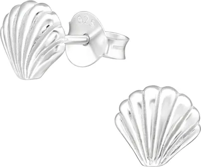 Produktbild von Ohrringe Ohrstecker Meeresmuschel vergoldet 925er Sterling Silber Material - Silber